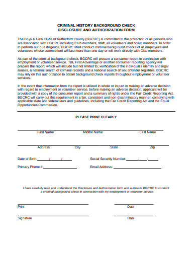 11 Criminal Background Check Form Templates In Pdf Doc 3754