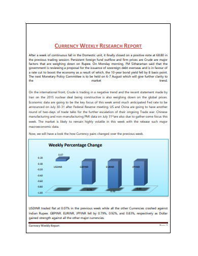 currency-weekly-research-report-template