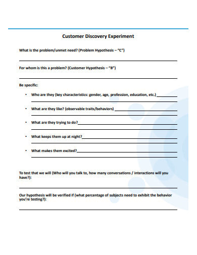 customer discovery experiment