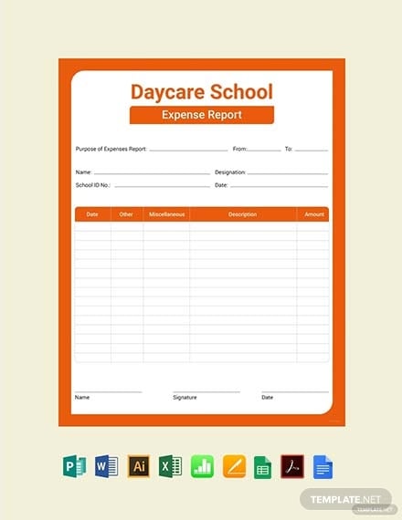 daycare expense report template