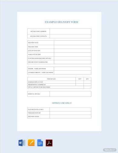 delivery note form template