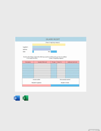 delivery receipt note template