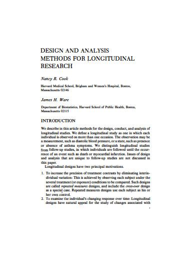 design and analysis methods for longitudinal research