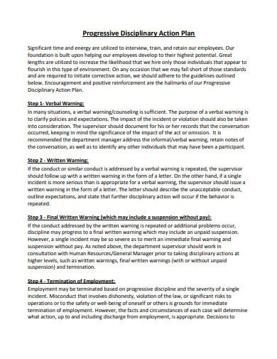 discipline progress improvement plan template