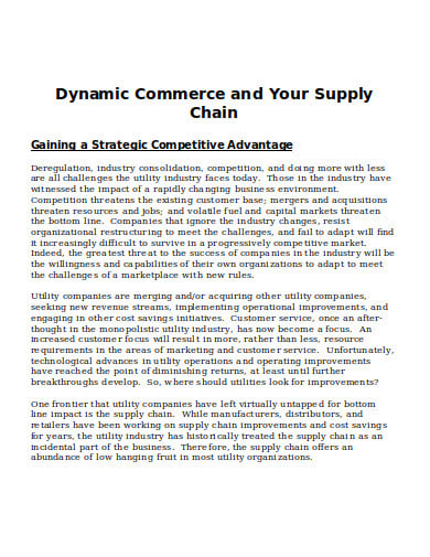 dynamic commerce and reverse supply chain template