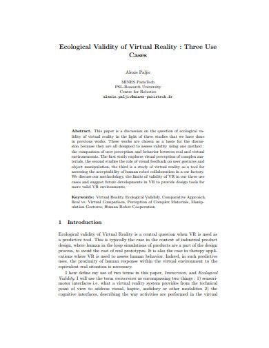 ecological validity template