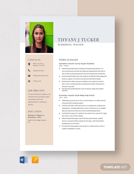 economics-teacher-resume-template
