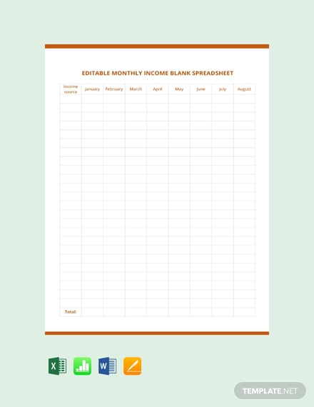 editable monthly income blank spreadsheet template 440x570