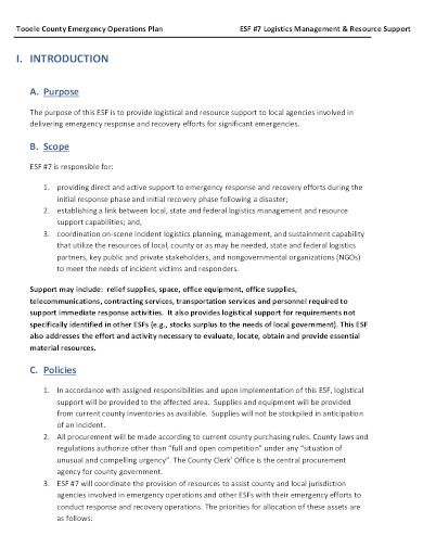 10+ Emergency Logistics Templates in PDF