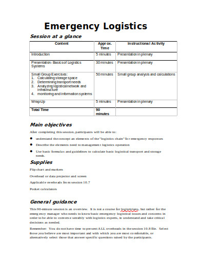 emergency logistics case study