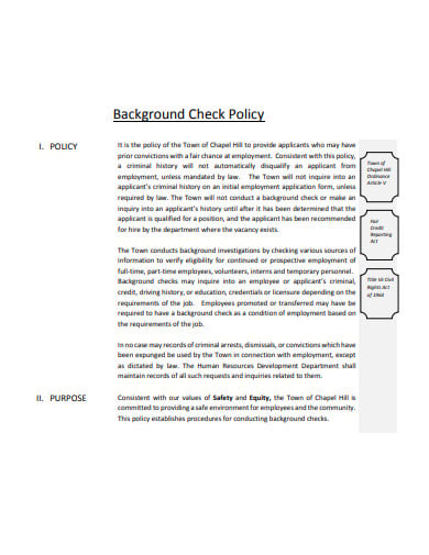 employee background check policy and procedure template