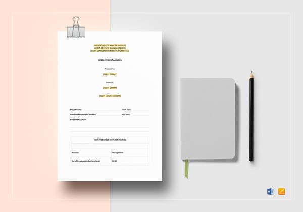 employee cost analysis template 600x420