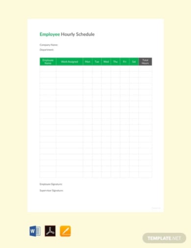 employee hourly schedule template