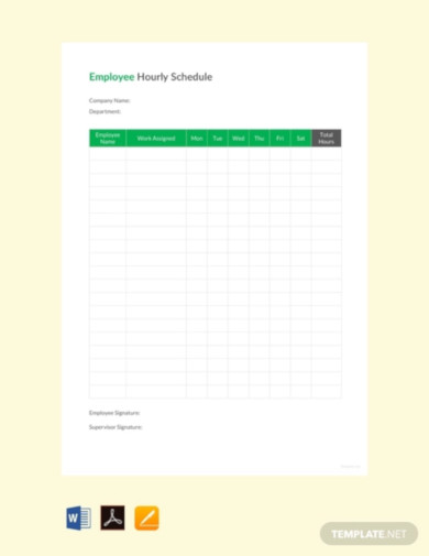 employee hourly schedule template