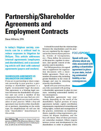 employee partnership shareholder agreement