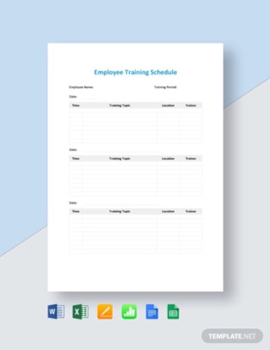 employee training schedule template