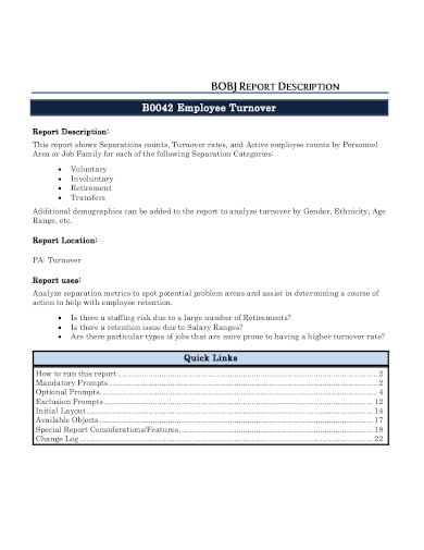 Free Employee Turnover Report Template Printable Templates