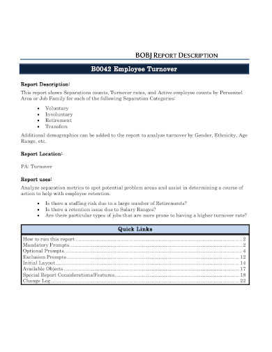 Free Employee Turnover Report Template Printable Templates