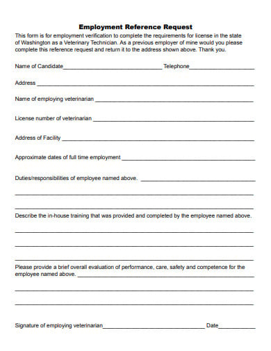 employment reference request form in pdf