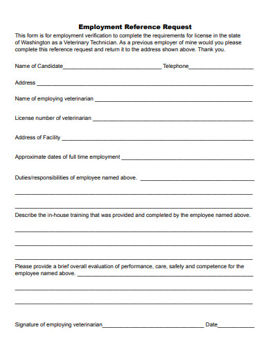 10 Employment Reference Request Form Templates In Pdf Xls Doc 3169