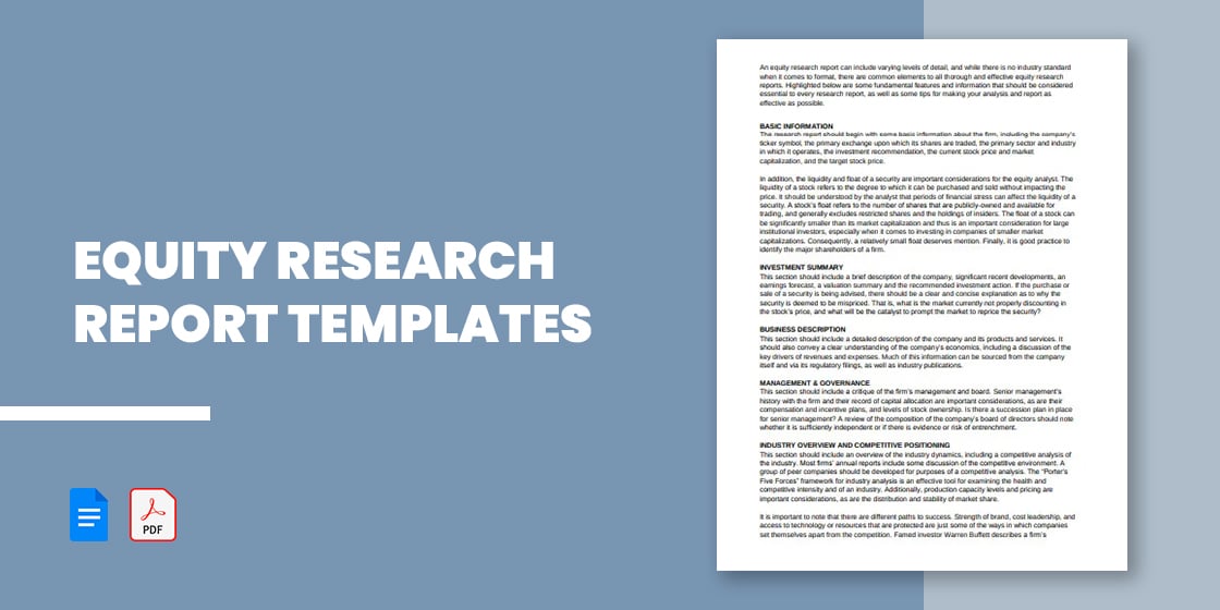 equity research report templates