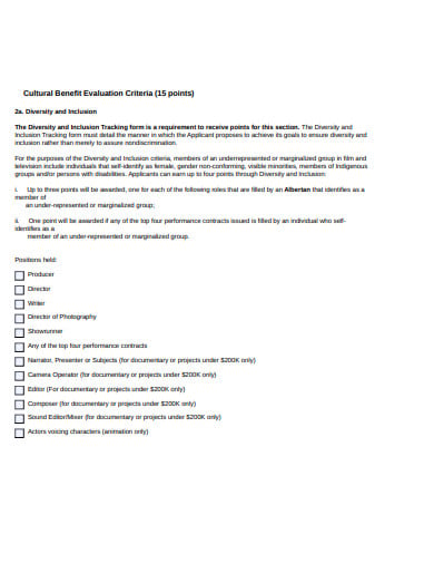 evaluation criteria tracking worksheet template