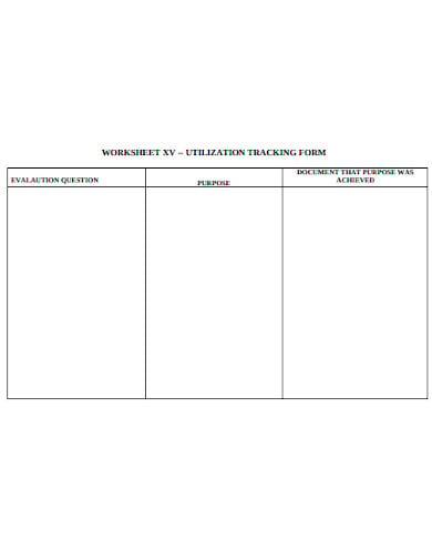 evaluation utilization tracking form worksheet