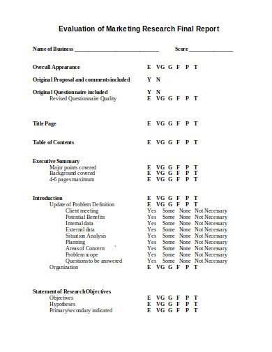 marketing research report template free