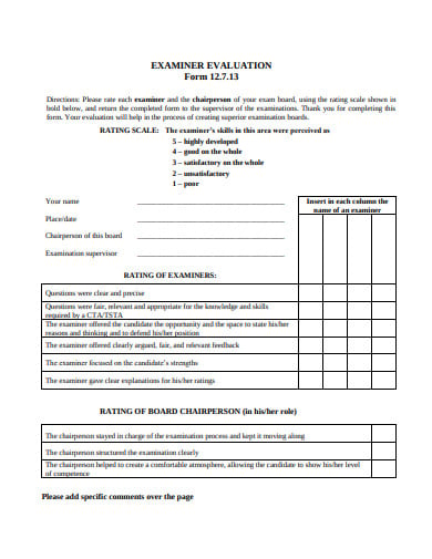 examiner-evaluation-template