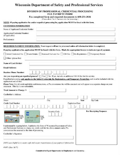 fax payment form