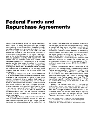 federal funds repurchase agreement template