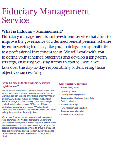 fiduciary management services example