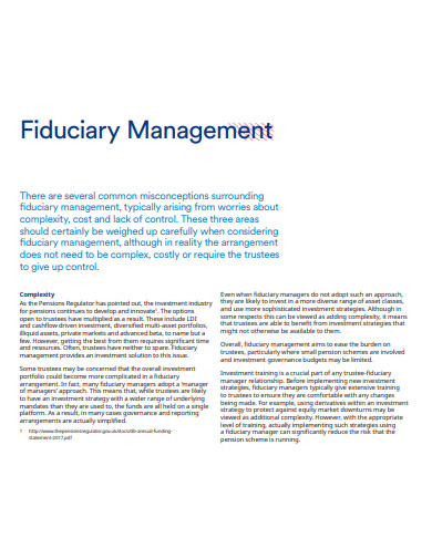 fiduciary management template