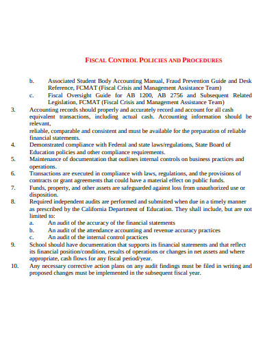 fiscal policies and procedures