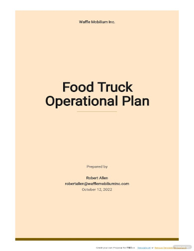 food truck operational plan template