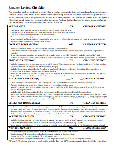 formal-resume-review-checklist