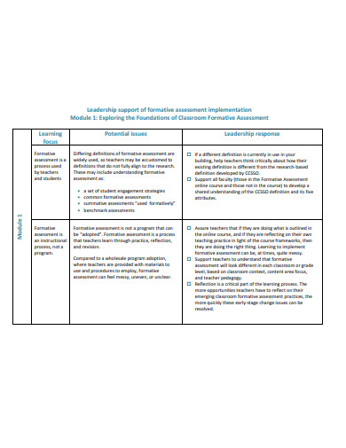 11+ Formative Assessment Templates in PDF | Word