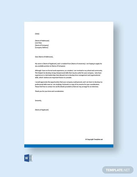 General Application Letter For Any Position Free Premium Templates