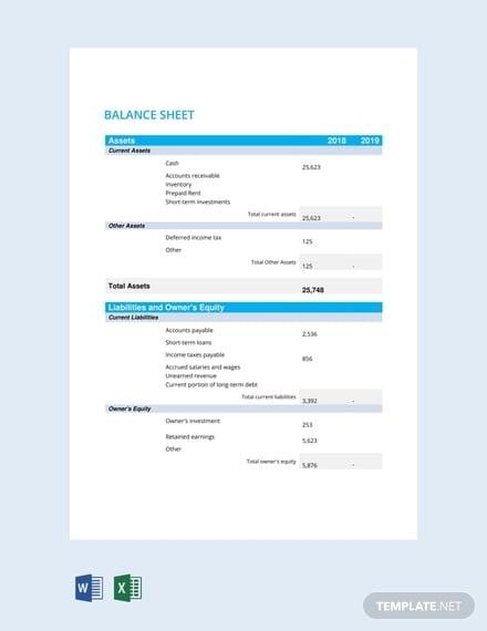 free balance sheet template 440x570