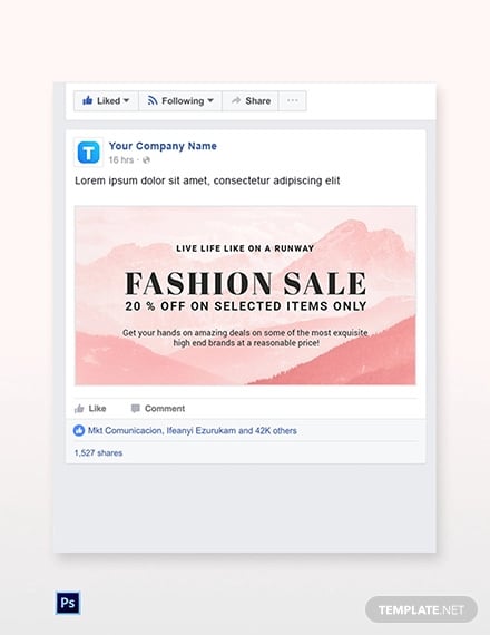 free blank fashion sale facebook post template