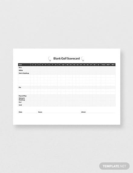free blank golf scorecard template
