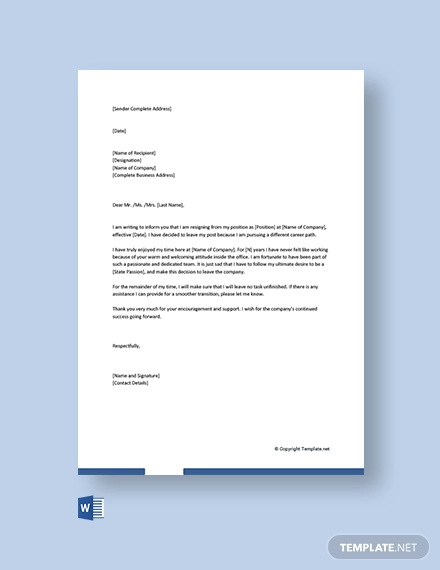 14+ Basic Resignation Letters - Free Sample, Example Format Download