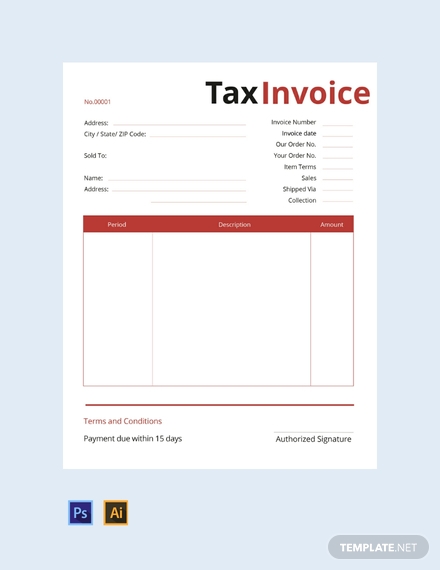 free commercial tax invoice template 440x570