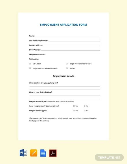 Application Form Template - 18+ Free Word, PDF Documents Download! | Free &amp; Premium Templates