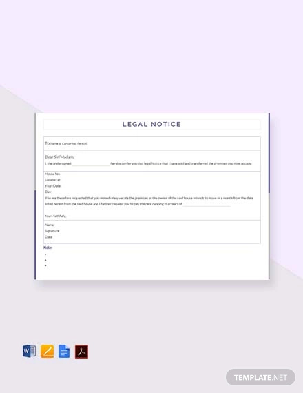 15+ Legal Notice Templates in MS Word | Pages | Google Docs | PDF