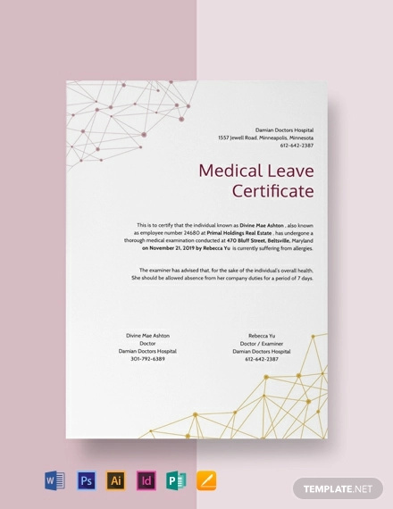 25+ Medical Certificate Templates for Leave - PDF, Docs, Word