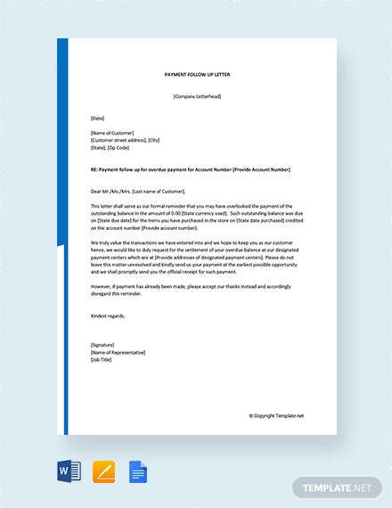 Follow Up Letter Template - 14+ Free Sample, Example Format Download ...