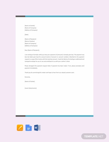 free payment request letter template