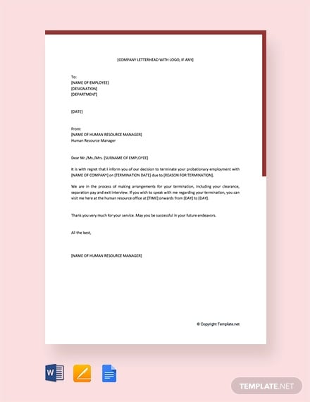 Resignation Letter During Probationary Period from images.template.net