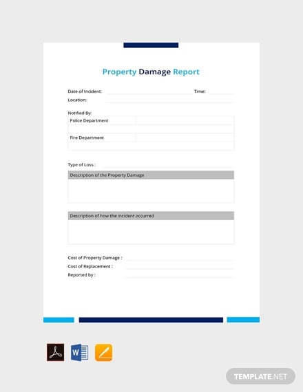 free property damage report template